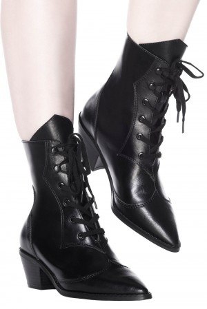Killstar Raven Pointed-Špicí Bootie Černé | ZMPBTC-738