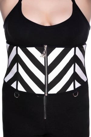 Killstar Realm Of Saturn Corset Belt [PLUS] Černé Bílé | NJWTIP-762