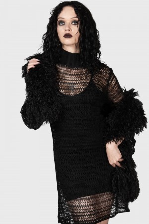 Killstar Rebecca's Rage Knit Šaty Černé | AYBCJQ-531