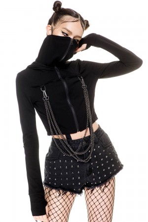 Killstar Rogue Masked Hoodie Černé | OJQIYF-064