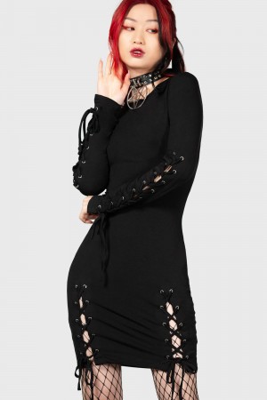 Killstar Rory Bodycon Šaty Černé | HBDCJX-807