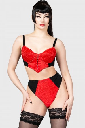 Killstar Scarlet Webutant Panty Červené | HWOGAM-658
