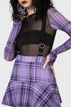 Killstar School Dayz Skirt Fialové | UMEGFX-103