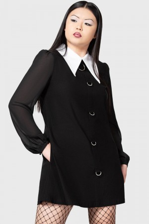 Killstar Scylla Mini Šaty Černé | MPRJYI-057