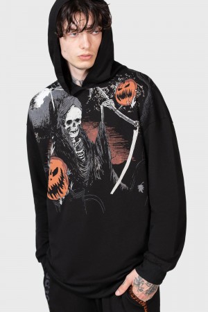 Killstar Scythe Oversized Hoodie Černé | JWGKMU-035
