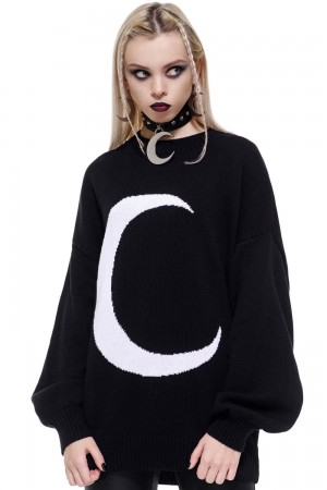 Killstar Selena Knit Svetrové Černé | EIJWFQ-631