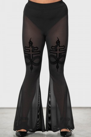 Killstar Serpentine Powermesh Flares Černé | FJUNQB-932