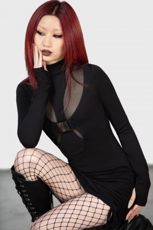 Killstar Shadows Šaty Černé | CXSHNY-103