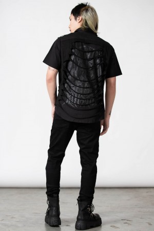 Killstar Shayde Button-Up Shirt Černé | FWTOPE-496