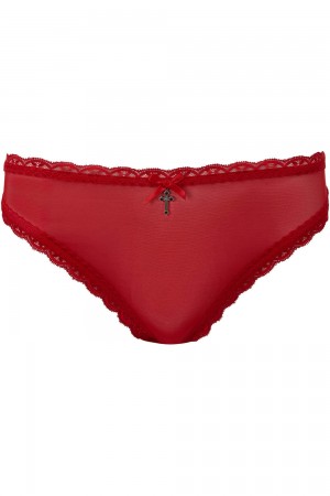 Killstar She Bites Krajkové Panty [SCARLET] Červené | QSPJRE-873