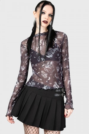 Killstar Sheenah Skirt Černé | DWNEZM-390