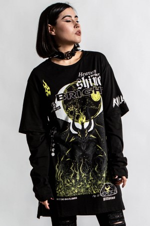 Killstar Shine Bright 2-Layer Top Černé | HFTDGN-025