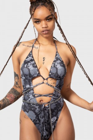 Killstar Shipwreck Swimsuit Černé | ABSDIV-935