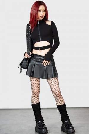 Killstar Sigilla Mini Skirt Černé | GCRUQT-984