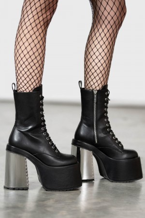 Killstar Sinderella Boots Stříbrné | YGQKBX-725