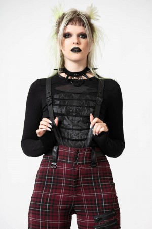 Killstar Sirena Slashed Long Sleeve Top Černé | VMHYQK-790