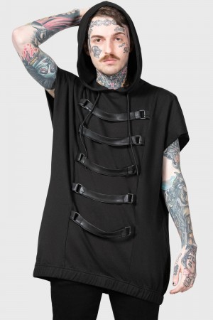 Killstar Skonnad Bez Rukávů Hoodie Černé | QBEZIY-457