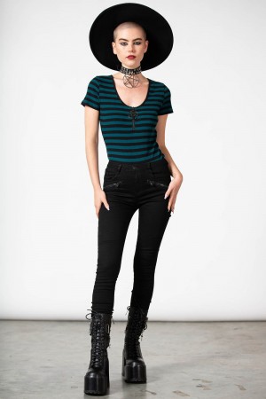 Killstar Skylla Bodysuit [GREEN] Zelene | NGOBSQ-643