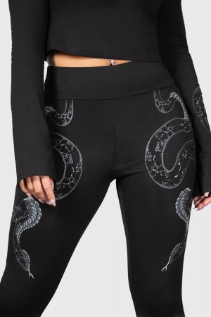 Killstar Slitherina Leggings Černé | RTLMGW-891