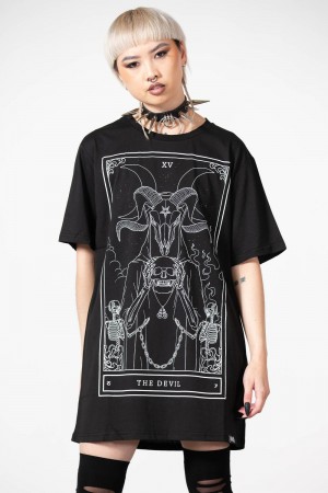 Killstar Soul Card T-Shirt Černé | MGNCUH-785