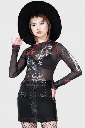 Killstar Stolas Skirt Černé | YKBLCQ-508