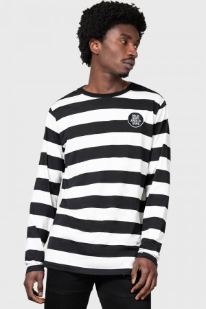 Killstar Sub-Urban Gothic Long Sleeve Top Černé Bílé | WZYPSU-390