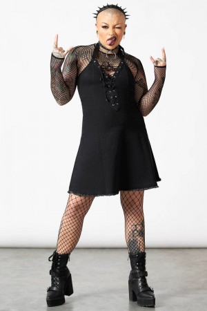 Killstar Subzero Halter Šaty Černé | YZROWK-809
