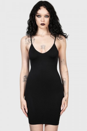 Killstar Sultrate Slip Šaty Černé | PLZVWS-513