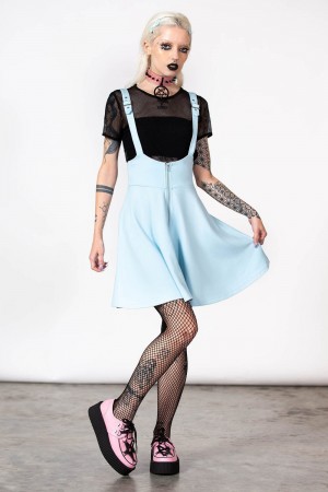 Killstar Suspend Me Statement Skirt [PASTEL BLUE] Blankyt | WXGMIK-096