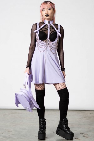 Killstar Suspend Me Statement Skirt [PASTEL LILAC] Lilac | DZGABH-419