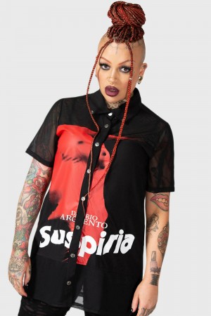 Killstar Suspiria Mesh Shirt Černé | LYWVBM-764