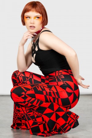 Killstar Suspiria Mood Flares [BLACK/RED] Červené | QPKWLA-461
