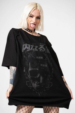 Killstar Synch T-Shirt Černé | DAIJSP-701