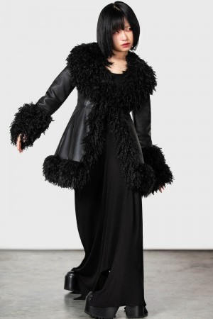 Killstar Talvel Coat Černé | QXJLPZ-901