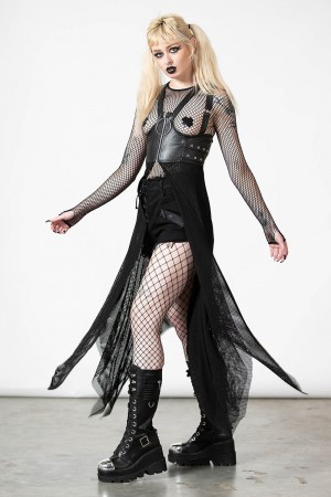 Killstar Termenta Underbust Duster Černé | XKIRGH-365
