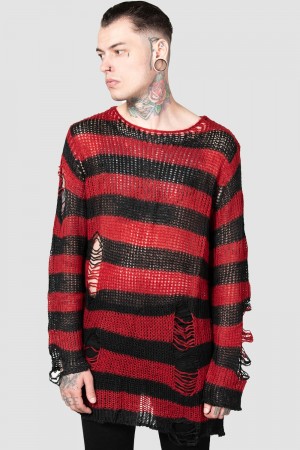 Killstar Total Horror Knit Svetrové Červené | MLIHBZ-562