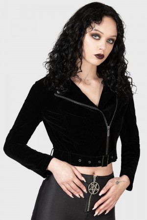 Killstar Twilight Goddess Cyklistické Jacket Černé | EGICPA-514