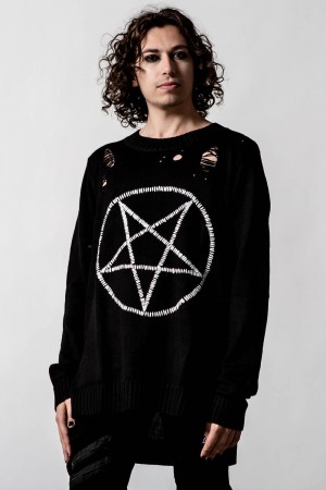 Killstar Unholy Knit Svetrové Černé | EISCZR-826
