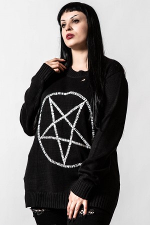 Killstar Unholy Knit Svetrové Černé | MJPCXU-946