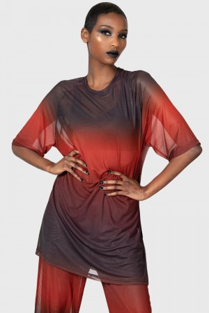 Killstar Unreal Trance Mesh Top Červené | TWPFIM-139