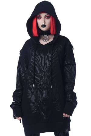 Killstar Untamed Hoodie Černé | JNTRQW-016