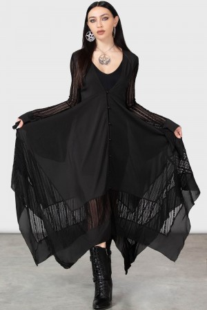 Killstar Valdermerca Maxi Šaty Černé | YBEDQO-254