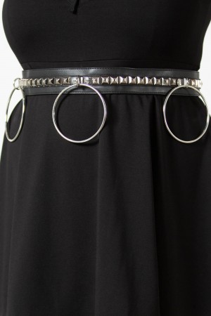 Killstar Vicious Studded Belt [S] [PLUS] Stříbrné | MARUBP-426