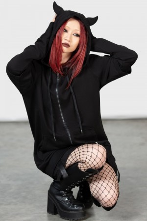 Killstar Watch The Skies Hoodie Černé | TPCFXH-357