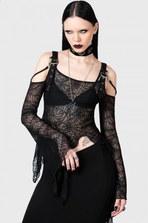 Killstar Webstera Top Černé | GLRZED-278