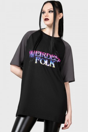 Killstar Weirdest Ones T-Shirt Černé | GXVYWQ-587