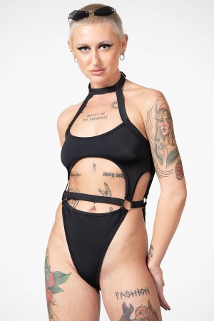 Killstar Wendy Swimsuit Černé | DIKGRT-140