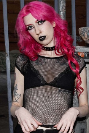 Killstar Wildchild Fishnet Top [B] Černé | EDVSMY-658