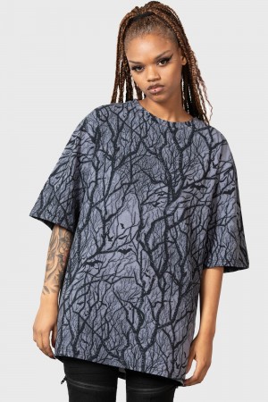 Killstar Woodlands T-Shirt Černé | MTFQRH-542
