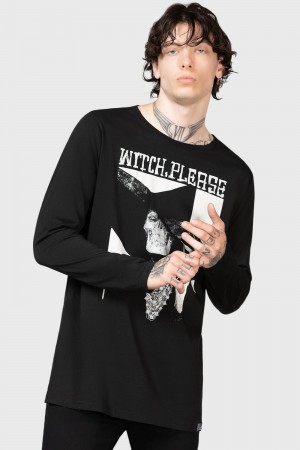 Killstar Wytch Gaze Long Sleeve Top Černé Bílé | EIVDSW-501